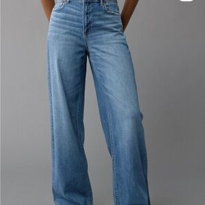 American Eagle high waist baggy wide leg jeans